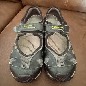 Merrell Continuum Pandi Mary Jane Black And Gray Sandals Women 9 Vibram  Sole